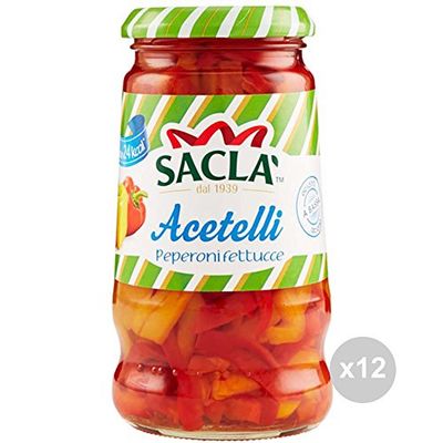 Sacla Set 12 Peperoni fettucce gr 290 condimento, Multicolore, Unica