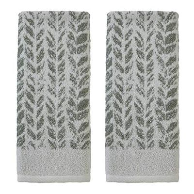 SKL Home Lot de 2 essuie-Mains, Coton, Sauge, 40,6 x 66 cm