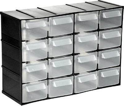 Étagère en plastique avec 16 tiroirs, idéale pour l'organisation, robuste et légère, facile à assembler et à nettoyer