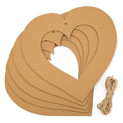 Baker Ross AR124 Heart Craft Wreaths For Boys And Girls' Arts, Crafts And Decorating For Kids (Pack of 10), Brown, 22cm