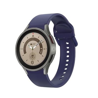 System-S Correa de silicona de 20 mm para Samsung Galaxy Watch 5 4, color azul, azul oscuro, Eine Grösse