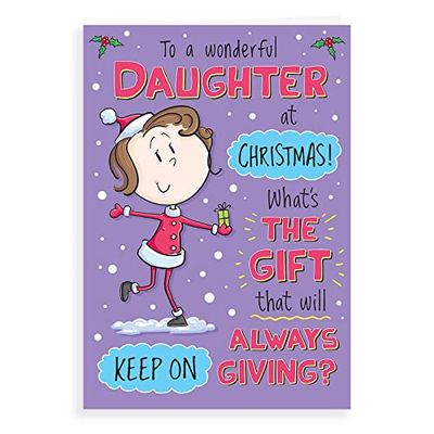 Humor Kerstkaart Dochter - 9 x 6 inch - Regal Publishing