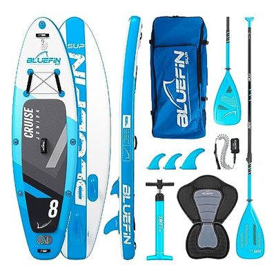 Bluefin SUP Inflatable Stand Up Paddle Board | 6” Thick | Kayak Conversion Kit | All Accessories | Multiple sizes: 10’8, 12’, 15' (Junior 8')