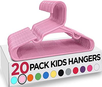 Utopia Home Lot de 20 cintres en Plastique pour vêtements pour Enfants - Parfaits pour Une Utilisation Quotidienne - 29 cm - Rose Clair
