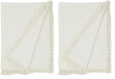 Martina Home Foulard Polyvalent Spiga, 80% Coton, 20% Polyester, Brut, 260L x 180W (Lot de 2)