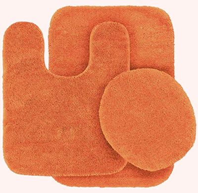Kids Zone Home Linen Lot de 3 Tapis de Salle de Bain Solides Orange Super Doux antidérapant Doux