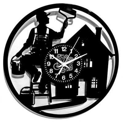 Instant Karma Clocks | Wall Clock for Painters – Painter Silhouette – Unique Decor for Craftsmen and Artists - Office Home Silent Non-Ticking