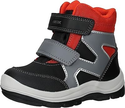 Geox Baby Flanfil Boy B ABX Ankle Boot, Black/Orange, 7 UK Child