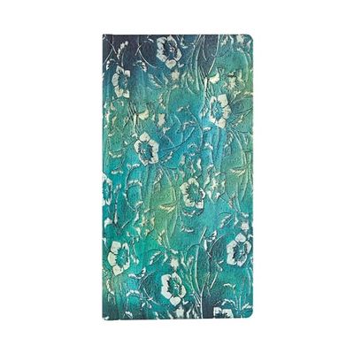 Paperblanks | Hardcover Journal | Kuro | Lined | Slim (90 × 180 mm) (Katagami Florals)