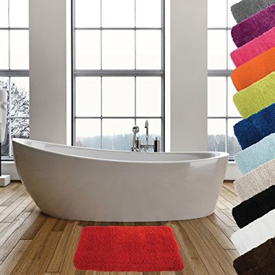 MSV Tapis de Bain Microfibre 50X70cm Rouge