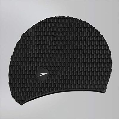 Speedo Bubble Bath Cap gorro de natação unissexo para adulto, preto, tamanho único