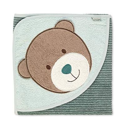 Sterntaler Ręcznik kąpielowy z kapturem z motywem miś Ben, wiek: od 0 miesięcy, 80 x 80 cm, średni zielony