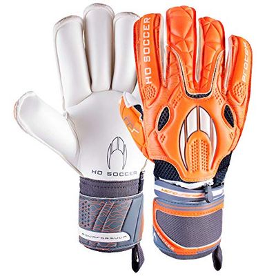 HO Soccer Protek Roll Finger Gen2 Guantes de Portero, Unisex Adulto, Naranja/Gris/Blanco, 11