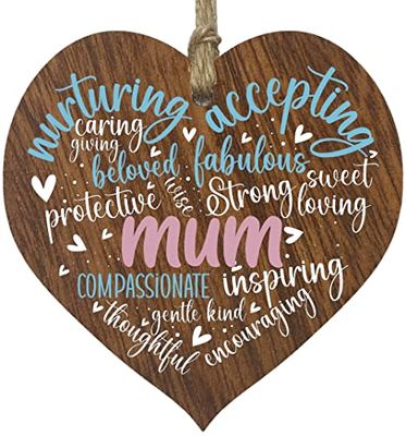 Stuff4 Plaque, Mum (Dark Wood), 11CM x 11CM