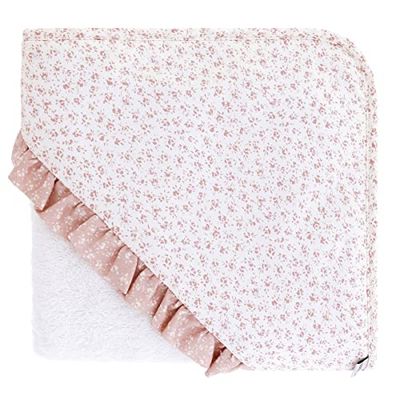 Cambrass - Ręcznik dla niemowląt z kapturem - Chłonny płaszcz kąpielowy z włóknem Tencel, szybkoschnący i zapinany na rzep - Liberty Pink 100x100 cm