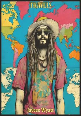 TRAVELS: Blank Travel Journal with Hippie Artwork Cover | Write Your Own Travel Thoughts and Memories | Hippie Artwork Travel Notebook