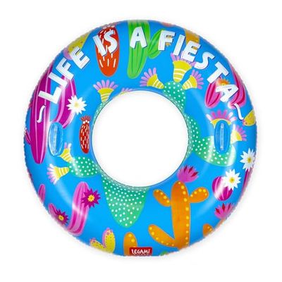 Legami - Uppblåsbar poolring, maximunk för pojkar och vuxna, uppblåsbar havsstrandtillbehör, stöder upp till 80 kg, simring, diameter 102 cm, kaktus