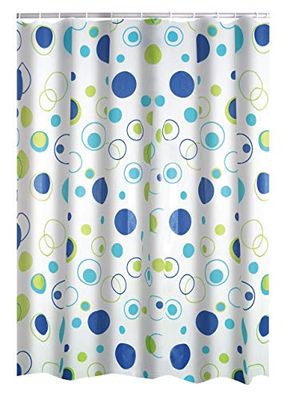 Ridder 303080 Kreise Cortina de duche com estampado (180 x 200 cm), cor branca com círculos
