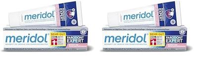 Dentifrice Meridol Periodont Expert 75 ml - Le dentifrice a un effet antibactérien et favorise ainsi le processus naturel de guérison des gencives, l'emballage peut varier (Lot de 2)