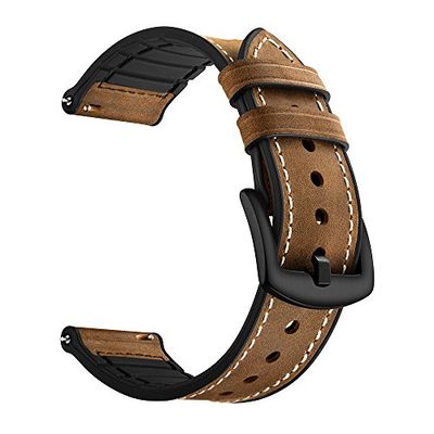 System-S Armband flexibelt av silikon 20 mm för Samsung Galaxy Watch 4 Smartwatch brun, Brunsvart, Eine Grösse, Klassisk