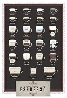 Schatzmix Plaque Murale en métal avec Inscription « Coffee Espresso » 20 x 30 cm