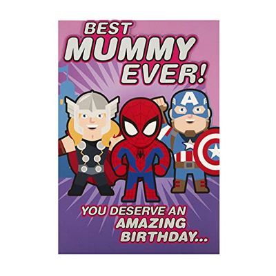 Carte d'anniversaire pour maman de Hallmark – Marvel's Avengers Design