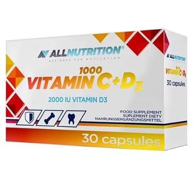 Allnutrition Vitamin C 1000 + D3, 30 Caps