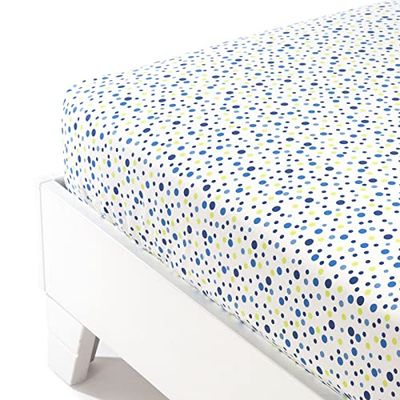 Caleffi Polka Dot Bottom Sheet, Cotton, Blue, Single