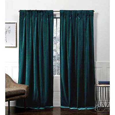 Rideau de Rideaux Exclusif, Polyester, Bleu Sarcelle, 52 x 96 cm
