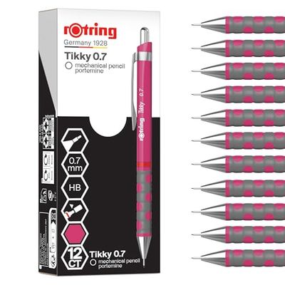 rOtring Tikky Mechanical Pencil | HB 0.7 mm | Magenta Barrel | Lightweight with Rubberised Grip
