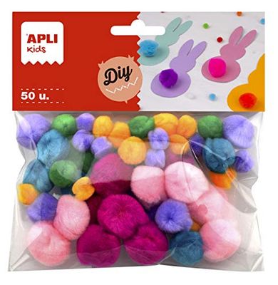 APLI Kids 18241 - Pompones colores surtidos suaves 50 u.