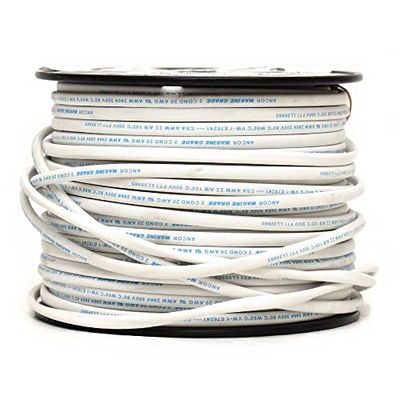 Ancor Signal Cable 20/2AWG (2X0,5MM²) White, Flat 250FT, DAN-631 Other, Multicolor, One Size