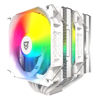 Nfortec Sculptor X2 A-RGB Dissipateur à air pour CPU, haute performance, compatible Intel et AMD, silencieux et efficace, blanc