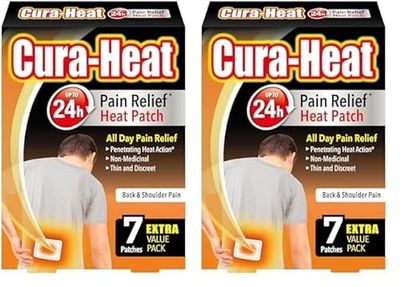 Cura-Heat Back and Shoulder Pain Heat patche | 7 Patches | Targeted Pain Relief | Pain Relief up to 24h | Penetrating Heat Action (Pack of 2)