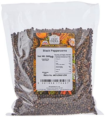 Old India Black Peppercorns 500g