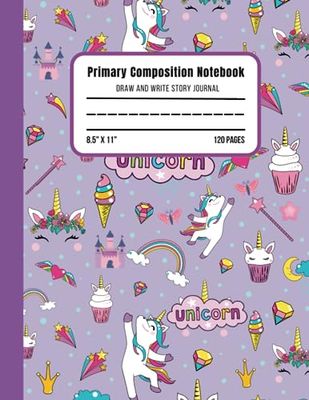 Primary Composition Notebook: K-2 Childrens Journal to Write And Draw, Primary Story Journal With Picture Space And Dotted Midline