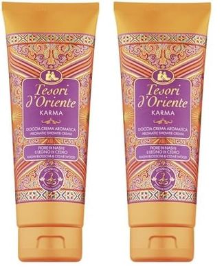 Tesori d'Oriente - Bagno Doccia Bagnoschiuma Karma, dolce ed energizzante- 250 ml (Confezione da 2)