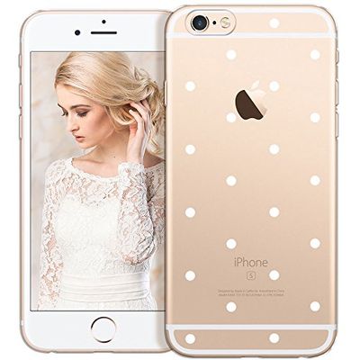 OOH!COLOR Design Case voor iPhone 6 Plus / 6S Plus met motief MPA147 witte stippen modieus stijlvol siliconen hoesje elastisch beschermhoes transparant case luxe cover slim etui