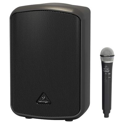 Behringer EUROPORT MPA200BT Altavoz portátil todo en uno de 200 vatios con micrófono inalámbrico, control remoto a través de teléfono inteligente