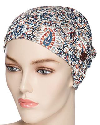 NJ création Turban Flora Print White/Red