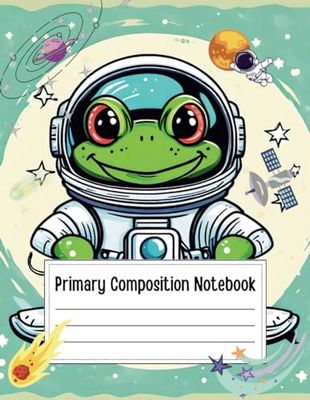 Primary Composition Notebook: Frog Astronaut is Space Story Writing Journal for kids of Kindergarten , K 2 and Grade 1