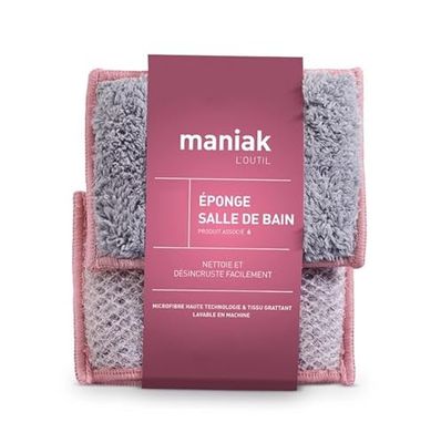 Set med 2 speciella badrumssvampar - tvättbar och återanvändbar - rengör effektivt spår av kalksten och tvål, neutral