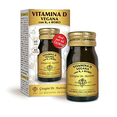 Dr Giorgini VITAMINA D VEGANA con K2 e BORO - 30 g (Integratore di vitamina D3 e K2 per il benessere di ossa e denti -Scorta per 2 mesi: dosi per 60 giorni)