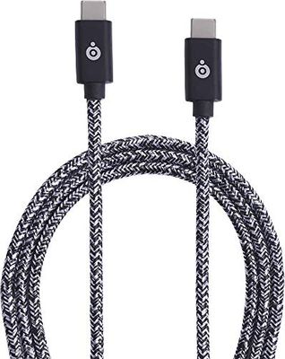 Kabel geweven, type C/C, 2 m, 3 A, zwart