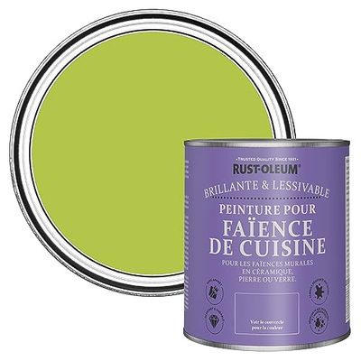 Rust-Oleum Peinture Verte Résistante à l'eau pour Faïence de Cuisine, Finition Brillante - Citron Vert 750ml