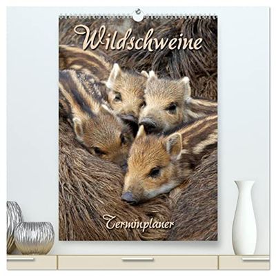 Wildschweine (hochwertiger Premium Wandkalender 2024 DIN A2 hoch), Kunstdruck in Hochglanz: Terminplaner mit wilden Borstenviechern