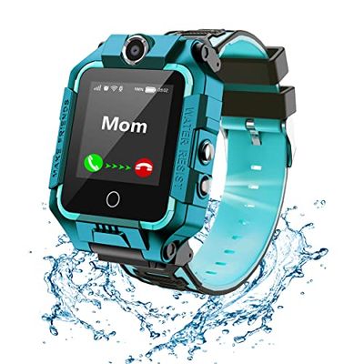 LiveGo Reloj Inteligente para Niños con Rastreador GPS, Videollamada y Llamadas telefónicas 4G con Giro de 360 Grados, Reloj GPS para Niños de 4 a 12 Años, Cumpleaños (T10 Cian)