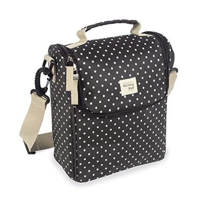Walking Mum. Emily Isothermal Baby Food Bag Large Capacity Versatile Design with Short Handle and Shoulder Strap Black 26 x 23 x 12 cm