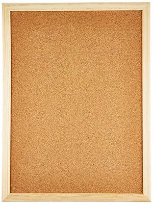 Alevar Tablero de corcho de 40 x 30 cm, tablero de anuncios con alfileres y marco de madera