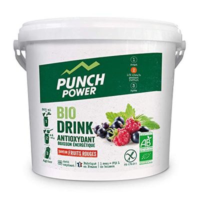 PUNCH POWER - Biodrink Antioxydant - Fruits Rouges - Pot 3 Kg - Boisson Glucidique de l'effort - Riche en Vitamines - Bio - Sans Gluten - Marque Française